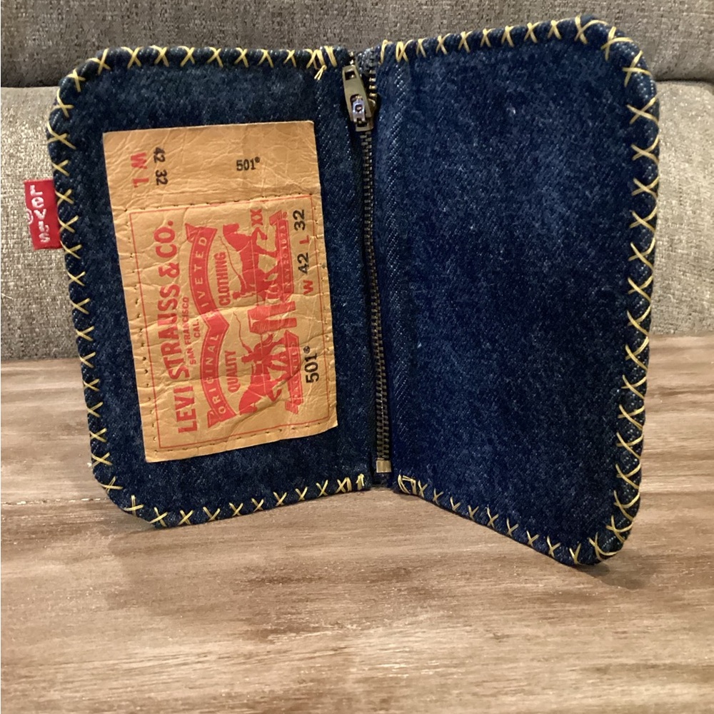Levi's Dark Blue Denim Wallet handmade